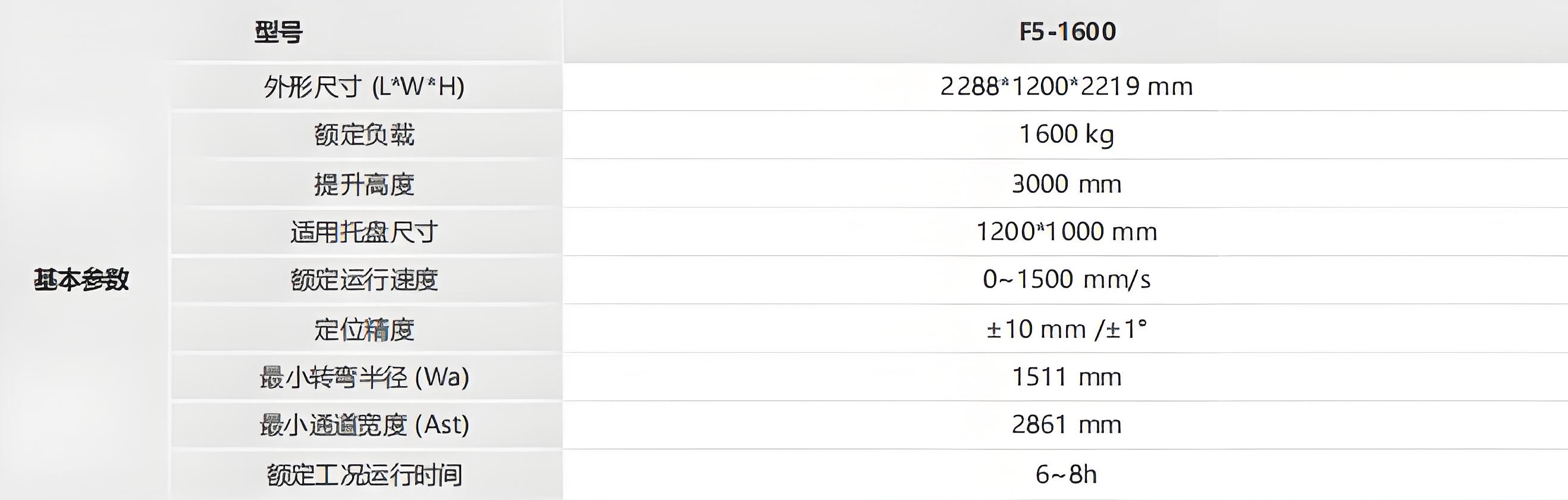海康-潜伏叉取机器人技术参数